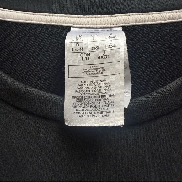 Adidas Charcoal Sweatshirt with Logo Sleeves - Picture 3 of 5